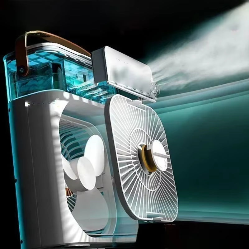 Mini Portable Fan Air Conditioners USB Electric Fan Air Cooler LED Night Light Water Mist 3 in 1 Office Home Humidifier