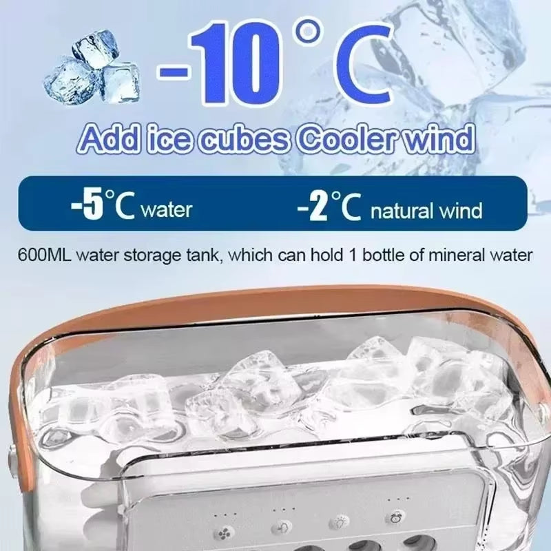 Mini Portable Fan Air Conditioners USB Electric Fan Air Cooler LED Night Light Water Mist 3 in 1 Office Home Humidifier