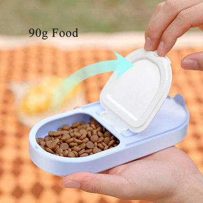 2 in 1 Dog Water Bottle with Food Storage Portable Pet Water Container for Dogs Cats Outdoor Dog Feeder Puppy Drinking Bowl