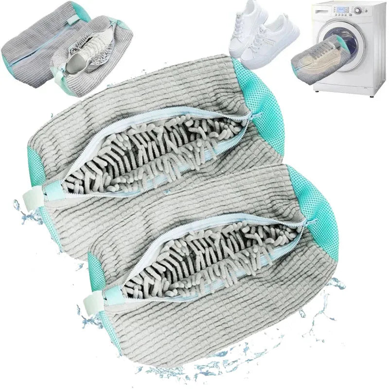 1/2Pc Shoe Washing Bag Cotton Laundry Bag Zippers Closure Shoe Cleaning Bag Friendly Laundry Bag Drying Bags