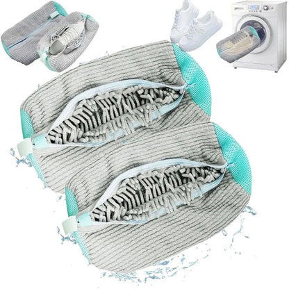 1/2Pc Shoe Washing Bag Cotton Laundry Bag Zippers Closure Shoe Cleaning Bag Friendly Laundry Bag Drying Bags